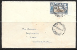 1947 Trinidad Tobago, San Fernando 6c King George VI Stamp To Czechoslovakia  - Trinidad En Tobago (...-1961)