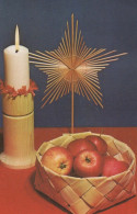 Buon Anno Natale CANDELA Vintage Cartolina CPSMPF #PKG172.IT - Año Nuevo