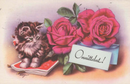 GATTO KITTY Animale Vintage Cartolina CPA #PKE750.IT - Katten