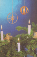 Buon Anno Natale CANDELA Vintage Cartolina CPSMPF #PKD058.IT - Año Nuevo