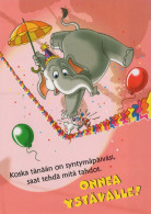 ELEFANTE Animale Vintage Cartolina CPSM #PBS738.IT - Elefantes