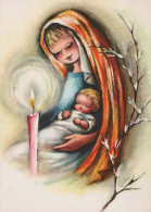 Vergine Maria Madonna Gesù Bambino Natale Religione Vintage Cartolina CPSM #PBP938.IT - Jungfräuliche Marie Und Madona