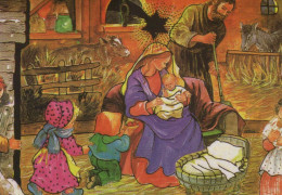 Vergine Maria Madonna Gesù Bambino Natale Religione Vintage Cartolina CPSM #PBP688.IT - Jungfräuliche Marie Und Madona