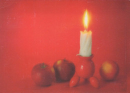 Buon Anno Natale CANDELA Vintage Cartolina CPSM #PBN864.IT - Nouvel An
