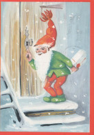 BABBO NATALE Buon Anno Natale Vintage Cartolina CPSM #PBL443.IT - Santa Claus