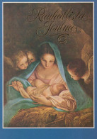 Vergine Maria Madonna Gesù Bambino Natale Religione Vintage Cartolina CPSM #PBB784.IT - Virgen Maria Y Las Madonnas