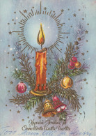 Buon Anno Natale CANDELA Vintage Cartolina CPSM #PAZ998.IT - Año Nuevo
