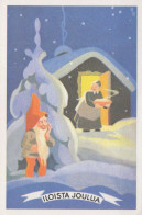 Buon Anno Natale GNOME Vintage Cartolina CPSM #PAY970.IT - Neujahr