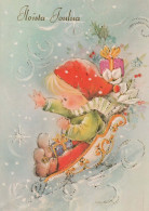 Buon Anno Natale BAMBINO Vintage Cartolina CPSM #PAW814.IT - Nouvel An