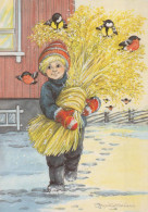 Buon Anno Natale BAMBINO Vintage Cartolina CPSM #PAW370.IT - New Year