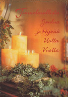 Buon Anno Natale CANDELA Vintage Cartolina CPSM #PAW189.IT - Año Nuevo