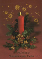 Buon Anno Natale CANDELA Vintage Cartolina CPSM #PAV522.IT - Nouvel An