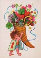 Buon Anno Natale BAMBINO Vintage Cartolina CPSM #PAU015.IT - New Year