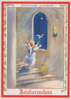 ANGELO Buon Anno Natale Vintage Cartolina CPSM #PAJ023.IT - Angeli