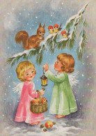 ANGELO Buon Anno Natale Vintage Cartolina CPSM #PAH957.IT - Angeli