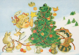 ANGELO Buon Anno Natale Vintage Cartolina CPSM #PAH075.IT - Engelen
