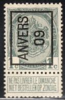 Typo 8 B (ANVERS 09) - O/used - Typos 1906-12 (Wappen)