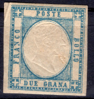 2 Gr. AZZURRO CHIARO SASS.20 NUOVO SENZA GOMMA  CON OTTIMI MARGINI FIRMATO PERITO CV 56,25+++ - Naples