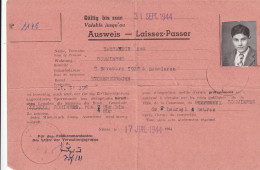 . AUSWEIS-LAISSER PASSER. SOMMIERES. PATISSER. 17 JUIL 1944 A NIMES - Oorlog 1939-45