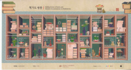 2022 South Korea Folding Screen Of Books Chess Clock Pencils Miniature Sheet Of 10 MNH - Korea, South