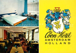 73637808 Amsterdam Niederlande Coen Hotel Restaurant Doppelzimmer Wappen Amsterd - Sonstige & Ohne Zuordnung