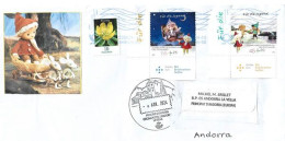 2024."Unser Sandmännchen": German Animated Television Series ,letter To Andorra, With Arrival Illustrated Postmark - Brieven En Documenten