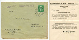 Germany 1929 Cover & Advertisement; Krumbach (Schwaben) - Asphaltfilzfabrik M. Failt G.m.b.H.; 5pf. President Hindenburg - Brieven En Documenten