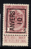 Typo 14 A (ANVERS 10) - O/used - Typo Precancels 1906-12 (Coat Of Arms)