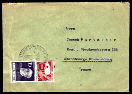 LETTRE DE PFORZHEIM - SCHMUCK UND UHREN STADT - 1953 - POUR STRASBOURG -  - Covers & Documents