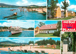 73637447 Horni Plana Badestrand Moldaustausee Fahrgastschiff Denkmal Ortsmotiv H - Tschechische Republik