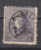 COB 169 Oblitération Centrale SOMBREFFE - 1919-1920 Behelmter König