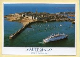 35. SAINT-MALO – Cité Corsaire / Le Car-Ferry Armorique Et La Ville Intra-muros / Vue Aérienne (voir Scan Recto/verso) - Saint Malo