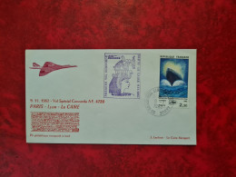 Lettre  1982  ROISSY DE GAULE VOL CONCORDE PARIS LYON LE CAIRE - Autres & Non Classés