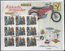 Martin Mörck. Sweden 2005. Mopeds. Michel 2496 KLB. PROVEX. Cylinder I & Control Number. MNH. Signed. - Hojas Bloque