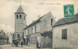 VAL D'OISE  SEUGY  La Place De L'église - Sonstige & Ohne Zuordnung