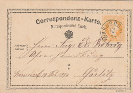 Autriche Entier Postal Warnsdorf 1874 - Briefkaarten