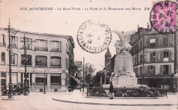 Montrouge -  Le Rond Point - Poste Et Monument Aux Morts  -   CPA °J - Montrouge