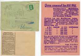 Germany 1929 Cover & Advertisement / Price List; Bunde - Hugo Schröder, Animal & Dog Food; 5pf. President Hindenburg - Lettres & Documents