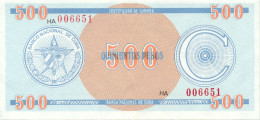 Cuba P-FX18 500 Pesos C Certificado De Compra UNC - Cuba