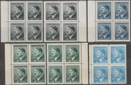 008/ Pof. 78,80-81,88, Border 4-blocks - Unused Stamps