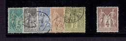 FRANCE - N°75 - 77/78 - 80 - 82 - OB - DE B à TTB - BON CENTRAGE ---- N°88 * TB + BON CENTRAGE - 1876-1898 Sage (Tipo II)