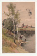 Cpa Illustrateur Bergeret . Femme . Homme . Miniut Trottin . 1904 - Andere & Zonder Classificatie