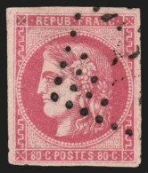 N°49, Cérès Bordeaux 80c Rose, Oblitéré, Signé JF.BRUN - B/TB - 1870 Emissione Di Bordeaux