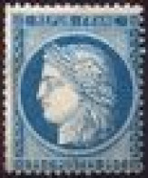 France N° 60A* Ceres Dentelé III éme Rep. 25 C Bleu - 1871-1875 Cérès