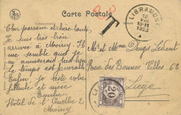 Carte Vue Jenneville – Moirey, Libramont 12 VII 1923 – Sans Timbre – Taxé 20c à Liège  - Brieven En Documenten