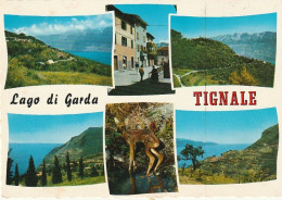 LAGO DI GARDA TIGNALE BELLE VEDUTINE VIAGGIATA ANNO 1974 - Brescia