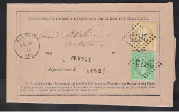 CHARGEMENT PLANCY(Aube) 14 Avril 1872,GC 2875, Cachet Type 16, Aff 20c Mixte N° 20 Empire+N° 59 Cérès, Très Beau - 1849-1876: Periodo Clásico