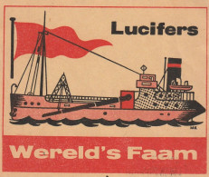 112-Luciferetiket Etiquettes Allumettes Match Label Wereld's Faam - Netherlands