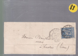 Un Timbre  25 C   Type Sage  Sur Lettre  Destination Castres  ( Tarn ) 1878 - 1877-1920: Période Semi Moderne