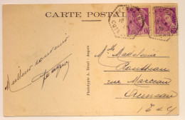 Cachet Hexagonal Pointillé "Trestraou Cotes Du Nord 1939" Mercure Cp De Perros-Guirec - Paiement Par MANGOPAY Uniquement - Handstempels